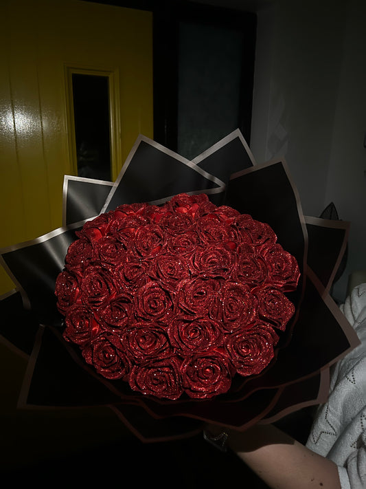 Glitter Ramo Buchon, Eternal Rose Bouquet, Ever Lasting Roses, Romantic Bouquet, Princess Bouquet, Birthday Gift, Anniversary Flowers