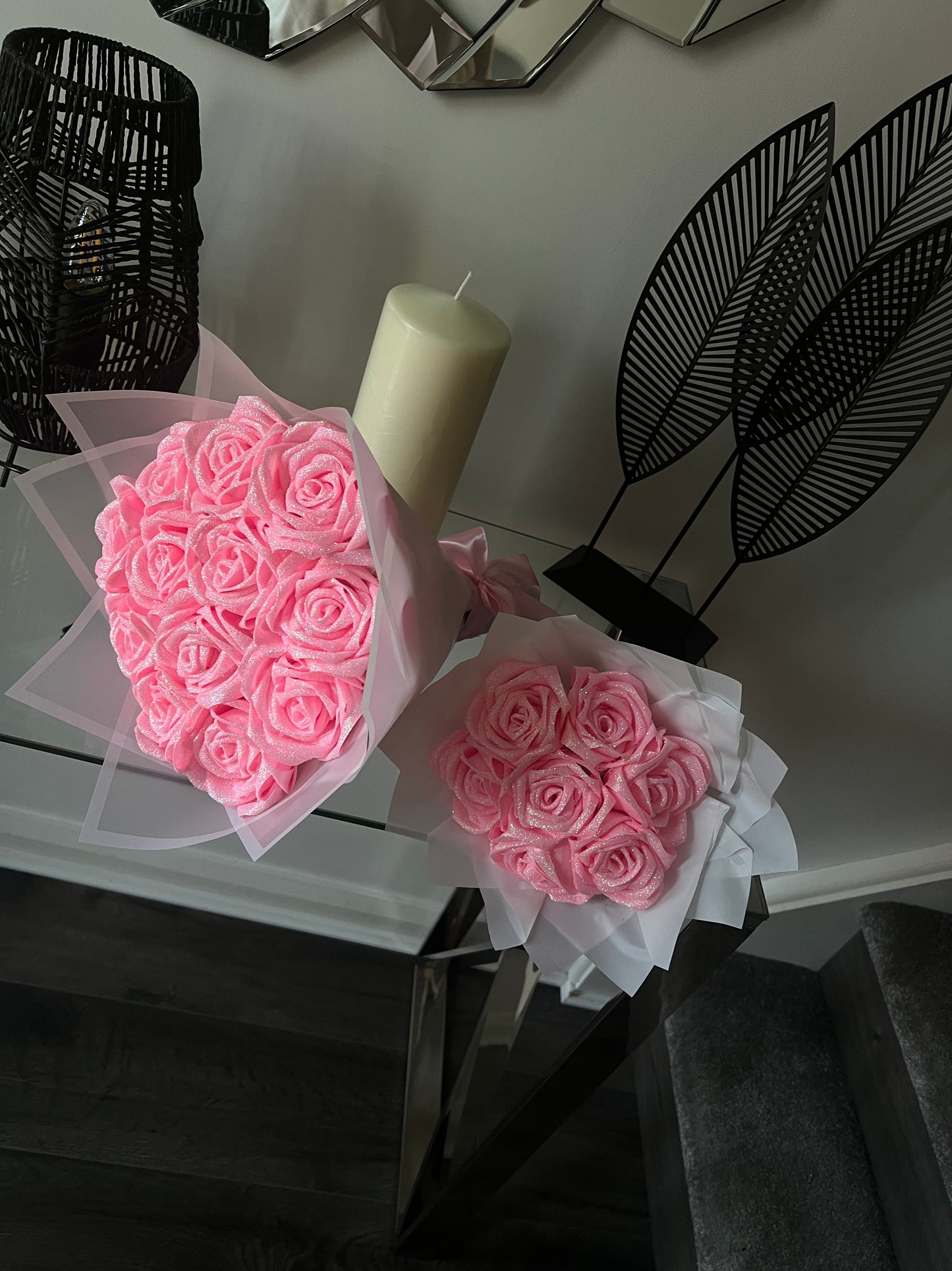 Glitter Pink Roses, Eternal Rose Bouquet, Ever Lasting Roses, Romantic Bouquet, Princess Bouquet, Birthday Gift, Anniversary Flowers