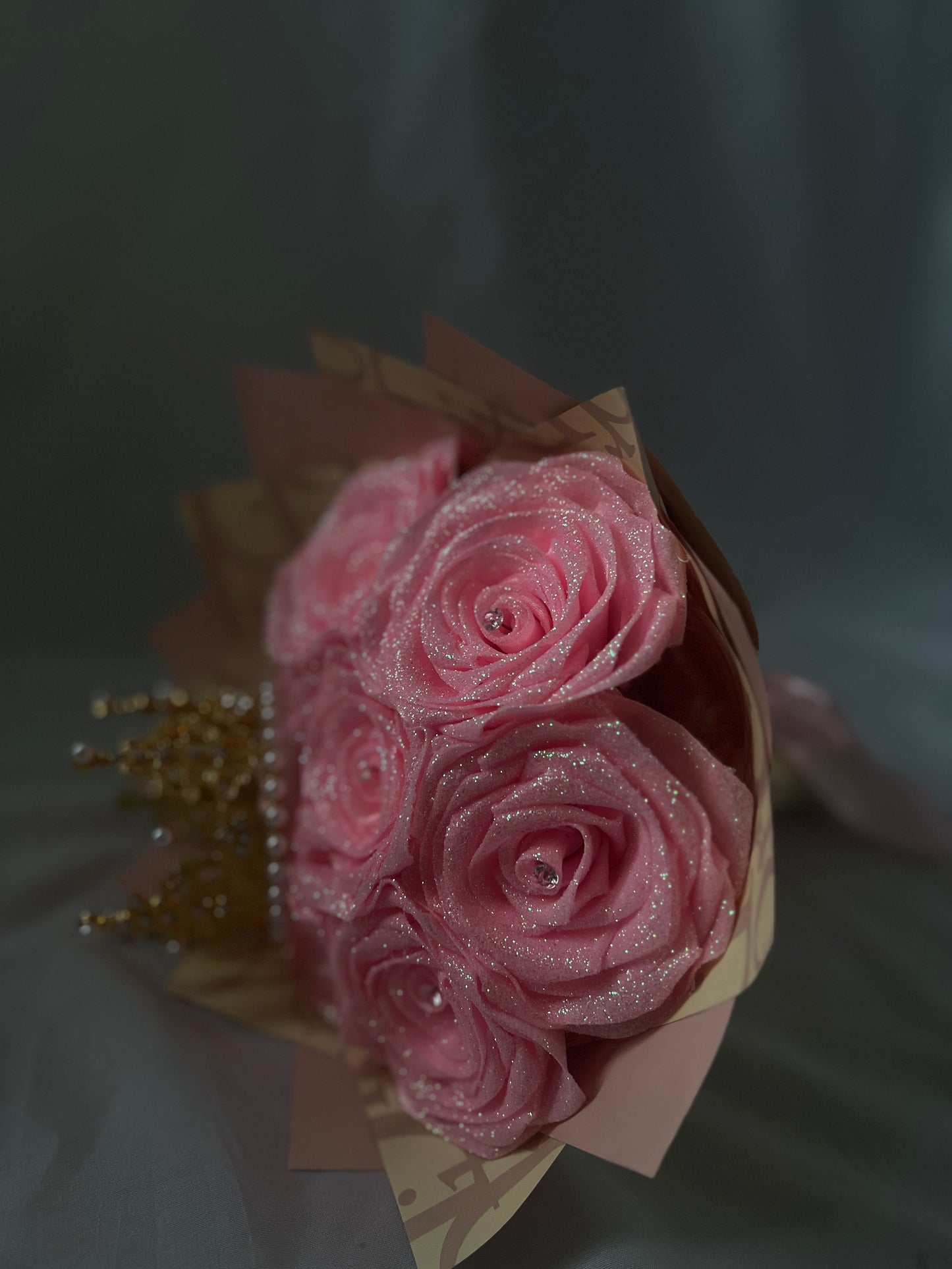 Glitter Pink Roses, Eternal Rose Bouquet, Ever Lasting Roses, Romantic Bouquet, Princess Bouquet, Birthday Gift, Anniversary Flowers