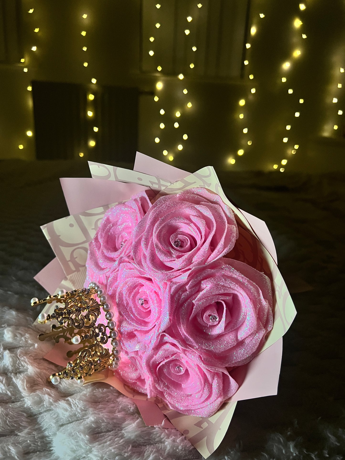 Glitter Pink Roses, Eternal Rose Bouquet, Ever Lasting Roses, Romantic Bouquet, Princess Bouquet, Birthday Gift, Anniversary Flowers